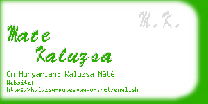 mate kaluzsa business card